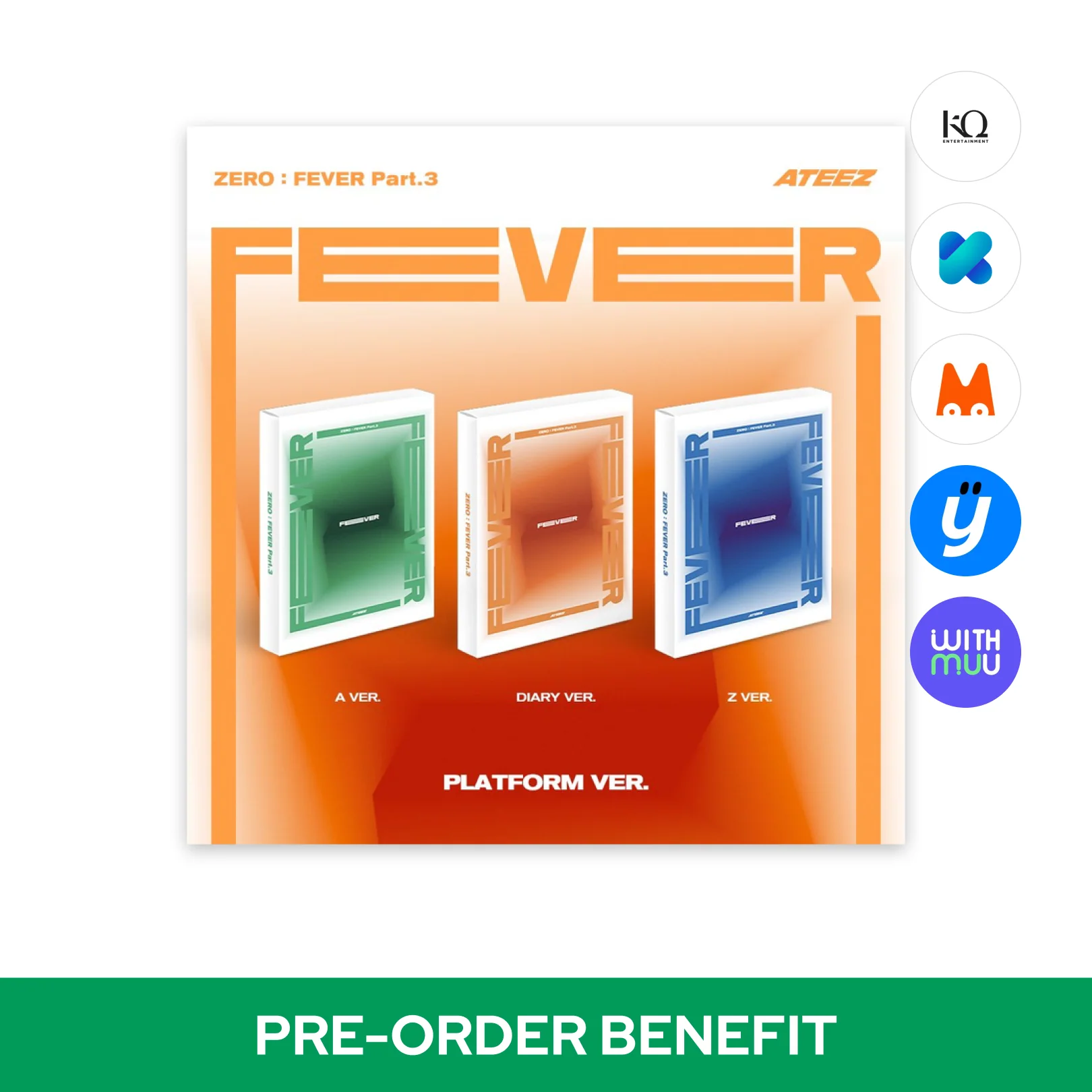 [POB] ATEEZ - ZERO : FEVER Part.3 (Platform ver.)(SMART ALBUM) *Cover Select - Image 2