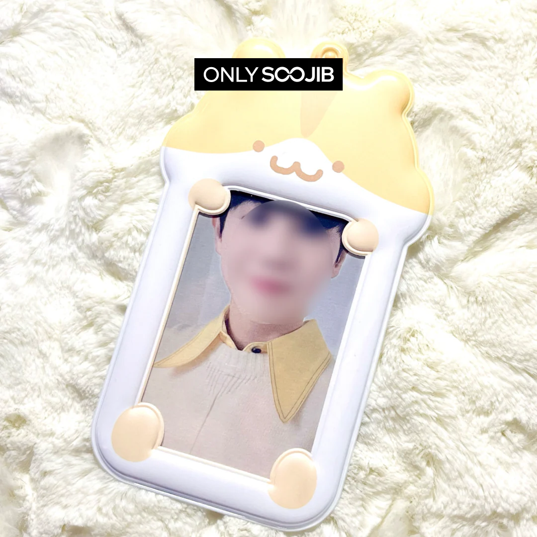 Yellow Hamster Photo Card Holder Keyring